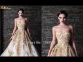 Gold embroidered wedding dress - gold embroidered