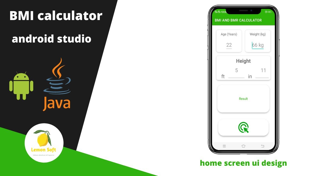 How to create bmi Calculator in android studio | BMI calculator in android  studio - YouTube