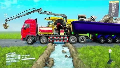 Spintires: Mudrunner | Big Truck Over Loaded Trailer Mud Wrestling Match Day139