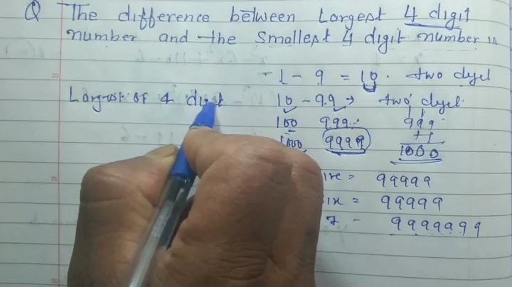The difference between largest 4 digit number and Smallest 4 digit number is