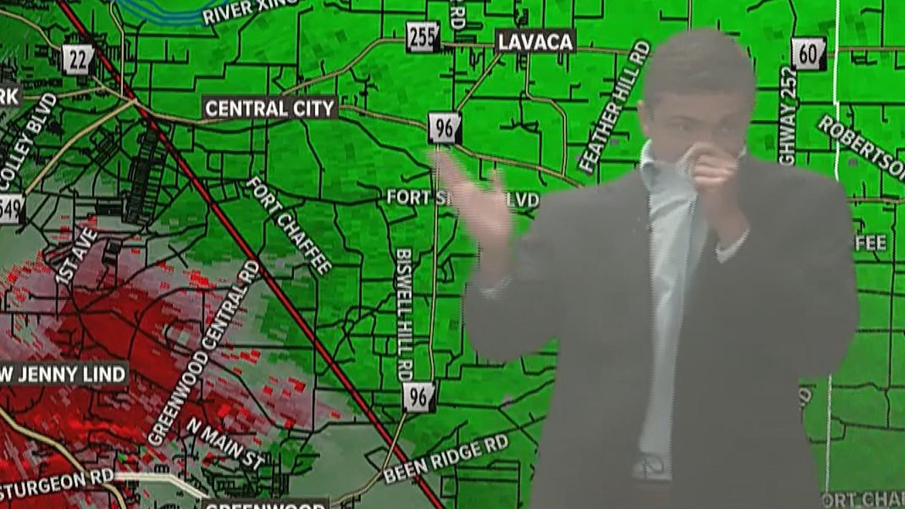 Meteorologist Continues To Report Weather During Fire At TV Studio
