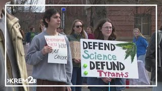'We will fight back': WSU students protest against potential state, federal funding cuts