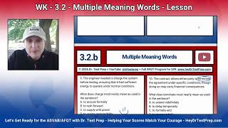 ASVAB/AFQT: 3.2 - Word Knowledge - Multiple Meaning Words