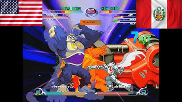 MvC2: Dereklearnslow (USA) vs LuisMarvel (Perú) *Mid Tier* FT10 .:9.6.21:.