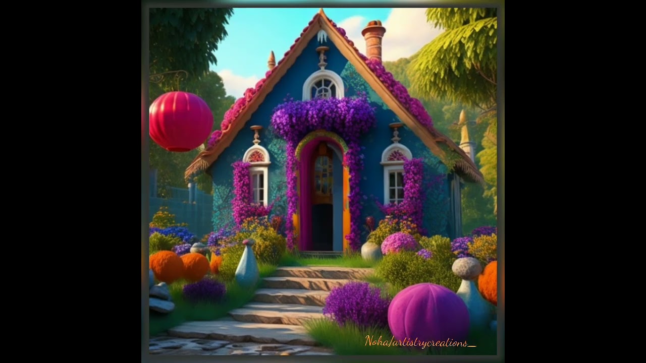 colorful house garden design #ai #2dartist #3dart #artist #aiartcommunity #aiartgenerator