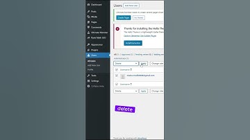 How to delete a user account in wordpress #wordpress #shorts