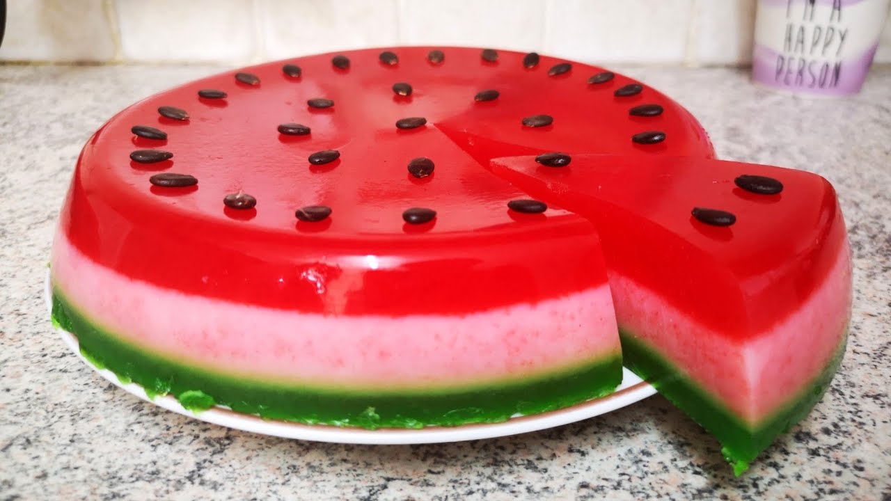 Easy watermelon jelly cake/തണ്ണിമത്തൻ കൊണ്ട് ഒരു ജെല്ലി കേക്ക് 👌👌