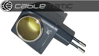 Adaptador Coche 220VAC a 12VDC distribuido por ® - YouTube