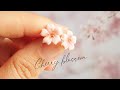 Polymer clay cherry blossom tutorial. Sakura charm/ necklace pendant DIY tutorial