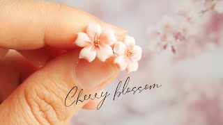 Polymer clay cherry blossom tutorial. Sakura charm/ necklace pendant DIY tutorial
