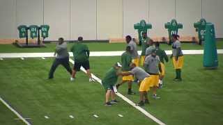 Green Bay Packers flipping the corner drill: Defensive line