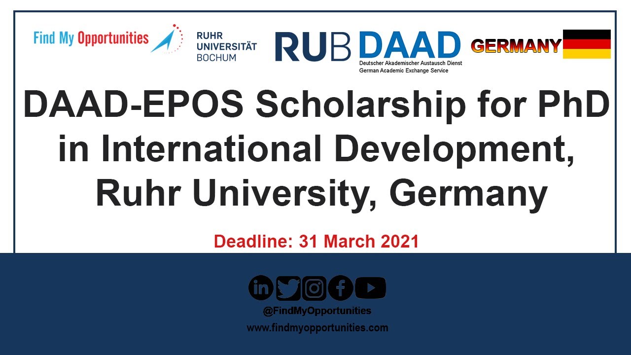 PhD IN INTERNATIONAL DEVELOPMENT STUDIES | DAAD-EPOS SCHOLARSHIP 2021 |  Find My Opportunities