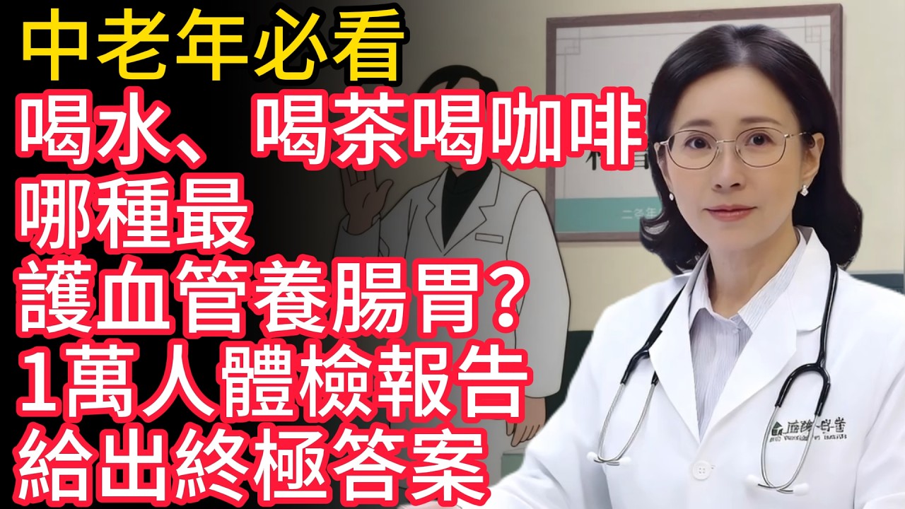 中老年必看｜喝水、喝茶、喝咖啡，哪種最護血管、養腸胃？1萬人體檢報告給出終極答案