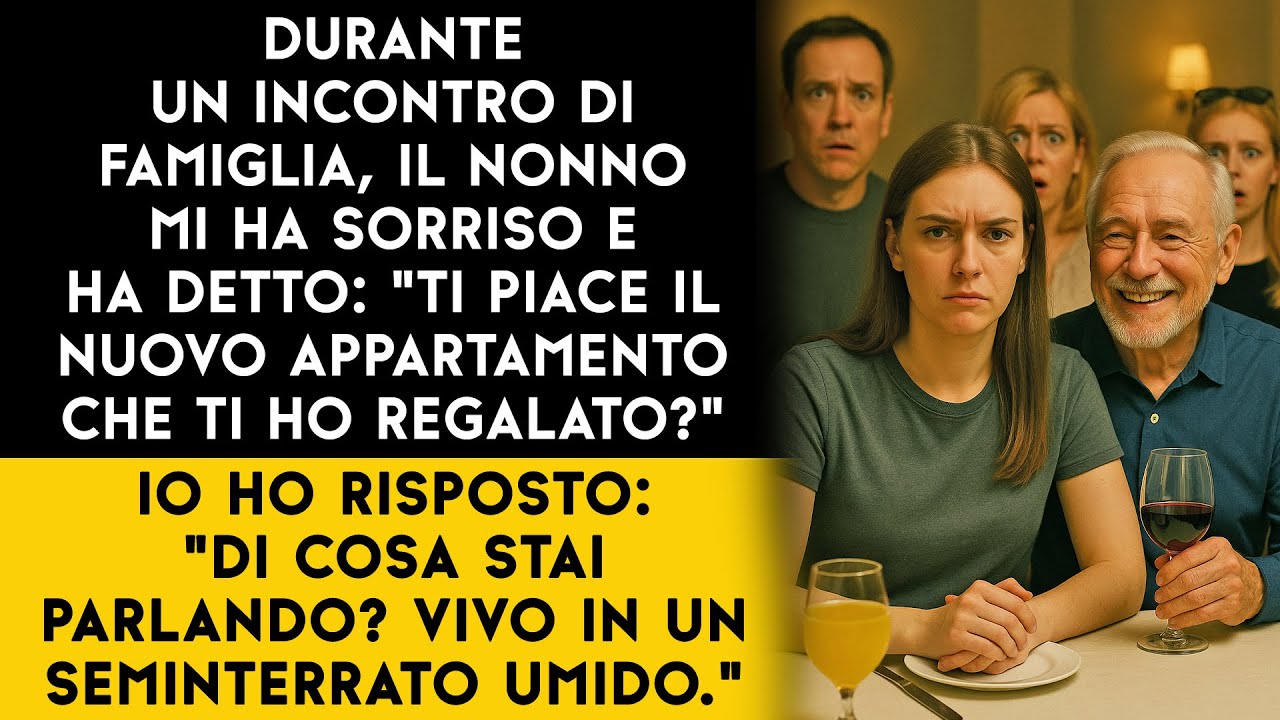 Nonno Carlo alzò il calice sorridendo: «Tesoro, mi hanno detto che sei contenta del tuo appartamento». Io rimasi di ghiaccio, il succo bloccato in gola. Tutta la famiglia si voltò verso di me....