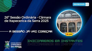 26ª Sessão Ordinária  - Câmara de Itapecerica da Serra 2025