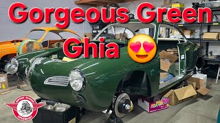 VCS Vintage VW Restoration shop daily update, Episode 768, back on the formerly-krusty Green 68 Ghia