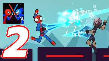 Spider Stickman Fighting - Supreme Warriors - Gameplay Walkthrough Part 2 - Spider man (Android)