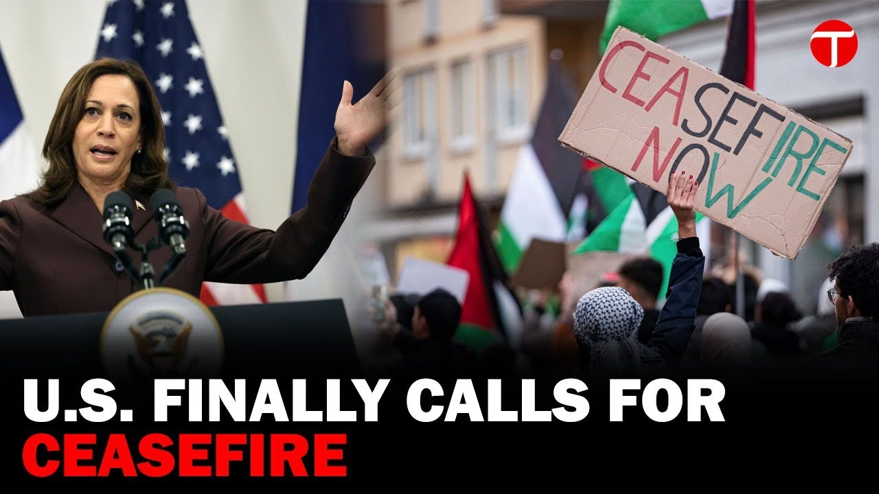 Kamala Harris Urges Ceasefire and Humanitarian Aid in Gaza - YouTube