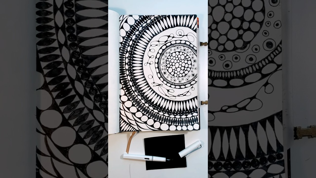 Abstract Art - Drawing with Black Ink - Ink Art with 