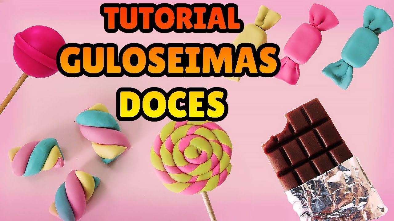 🍭ESPECIAL GULOSEIMAS DOCES MINIATURA - Como fazer Biscuit, clay, plastilina e pasta Americana DIY🍭