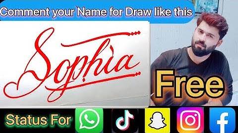 Sophia Name Signature Calligraphy Status | How to Cursive write with cut Marker #sophia @sophia