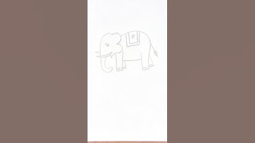 How to draw a elephant using numbers 34 #drawing #shortvideo