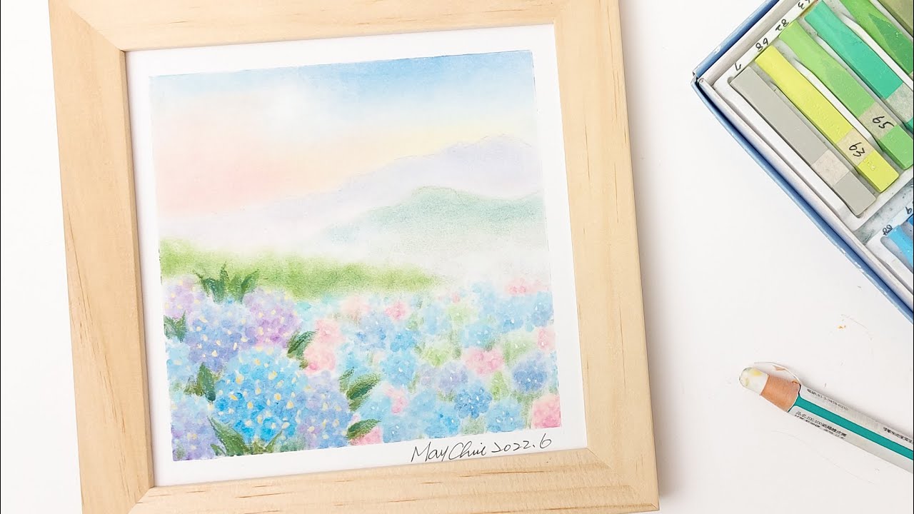 繡球花 / 紫陽花 – 在家輕鬆畫粉彩