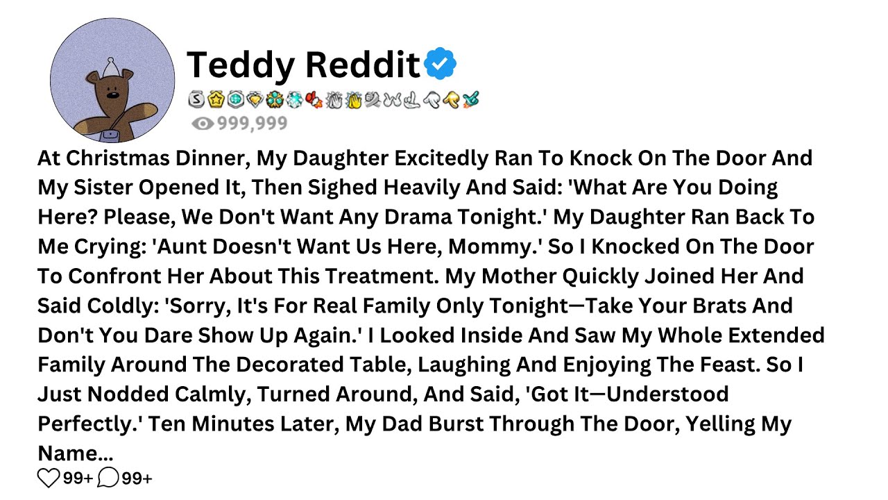 At Christmas Dinner, My Daughter Excitedly Ran To Knock On The Door And My Sister Opened It, Then...