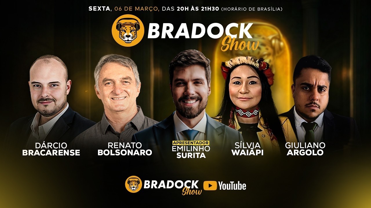 Bradock Show 06/03/2026 com Emilinho, Renato Bolsonaro, Dárcio, Sílvia Waiãpi e Giuliano Argolo