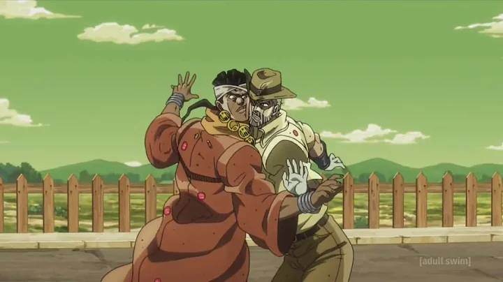 JoJo: Joseph and Avdol get stuck together (Eng Dub)