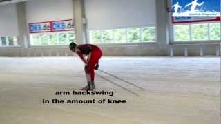 classic skiing technique: double poling
