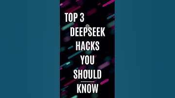 Top 3 DeepSeek AI Hacks You’ll Wish You Knew Earlier! 🚀 #chatgpt