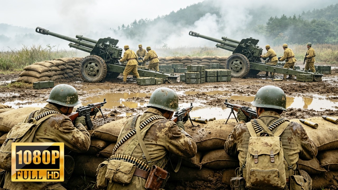 Jap artillery attacks fiercely, but elite commando sneaks behind