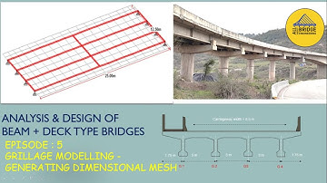 EPISODE 5 | GRILLAGE MODELLING : GENERATING MESH | ANALYSIS & DESIGN OF BEAM+DECK TYPE BRIDGES