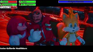 Sonic the Hedgehog 3 (2024) Stopping the Eclipse Cannon with healthbars 1/2