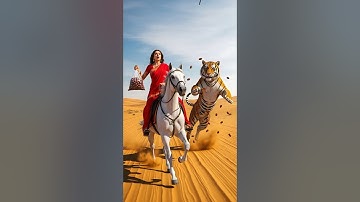 Deer cubs saved a date palm tree from drying up by watering it😭#ai #tree #save #deer