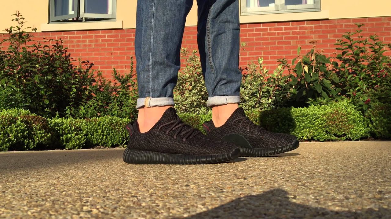 Yeezy 350 Boost Pirate Black On Feet