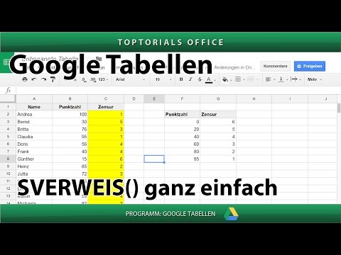 Video: Wie blende ich Zeilen in Google Docs Excel ein?