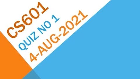 CS601-Data Communication Quiz No 1 Solution