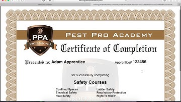 PPA Video Tutorial How to print a completion certificate