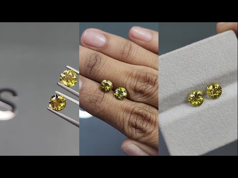 Pair of Mali garnets round cut 2.36 carats, Africa Video  № 1