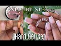 Step by step hard gelbuilder gel full set of nail  french tip and 3d flowers nail art