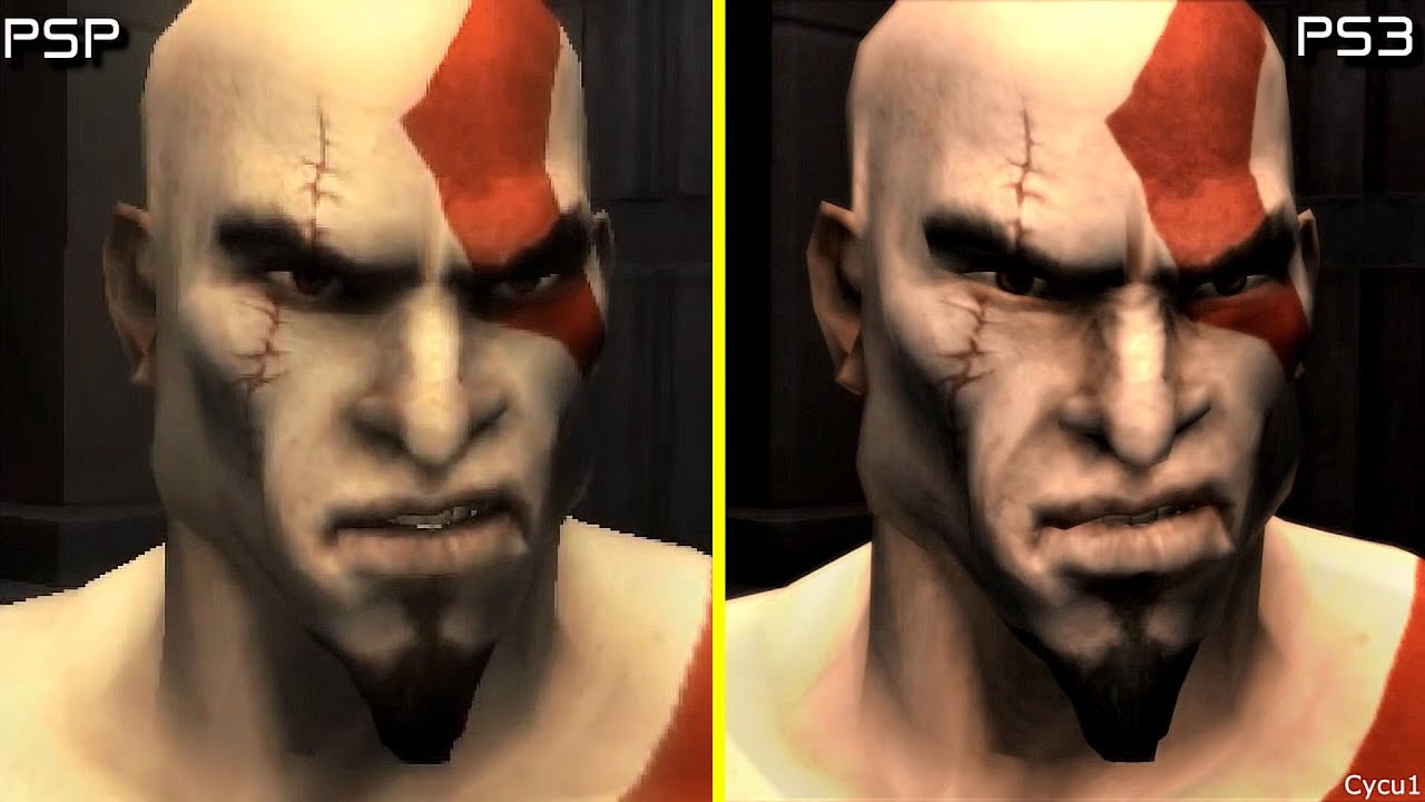 Chains of Olympus on both PSP and PS3is there really a difference  between then?I mean appart from the game size cauz im guessing upscaled  textures🤔haven't started it yetneed to finish GOW1 