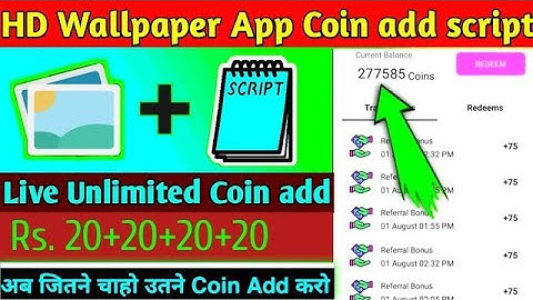 HD Wallpaper App Coin Adder Script | HD Wallpaper App Refer Bypass Script ||