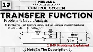 17 Transfer Function 1 IMP Problem Explained Module 1 || Control System 4th Sem ECE VTU