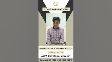 Student Successfully Placed | Java Full Stack Development | Jspiders Marathahalli | V KRISHNA REDDY