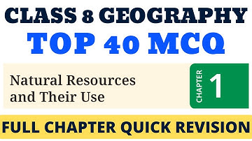 Top 40 MCQ Class 8 NATURAL RESOURCES & THEIR USE // New NCERT Class 8 MCQ