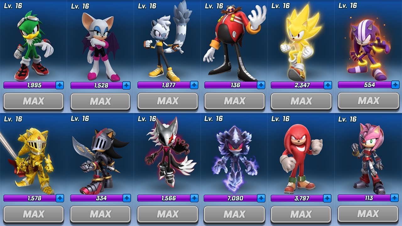 Sonic Forces Speed Battle - Use My All 12 Max Level Characters ...