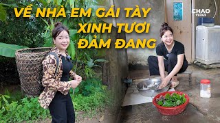 Được Em Gái Tày Xinh Tươi Mời Về Nhà Làm Món Ăn 