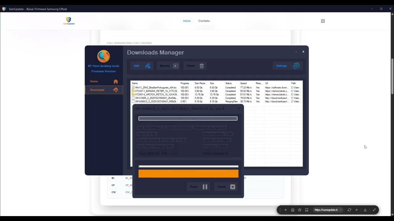 Download firmware for any Samsung phone directly from Samsung's servers.